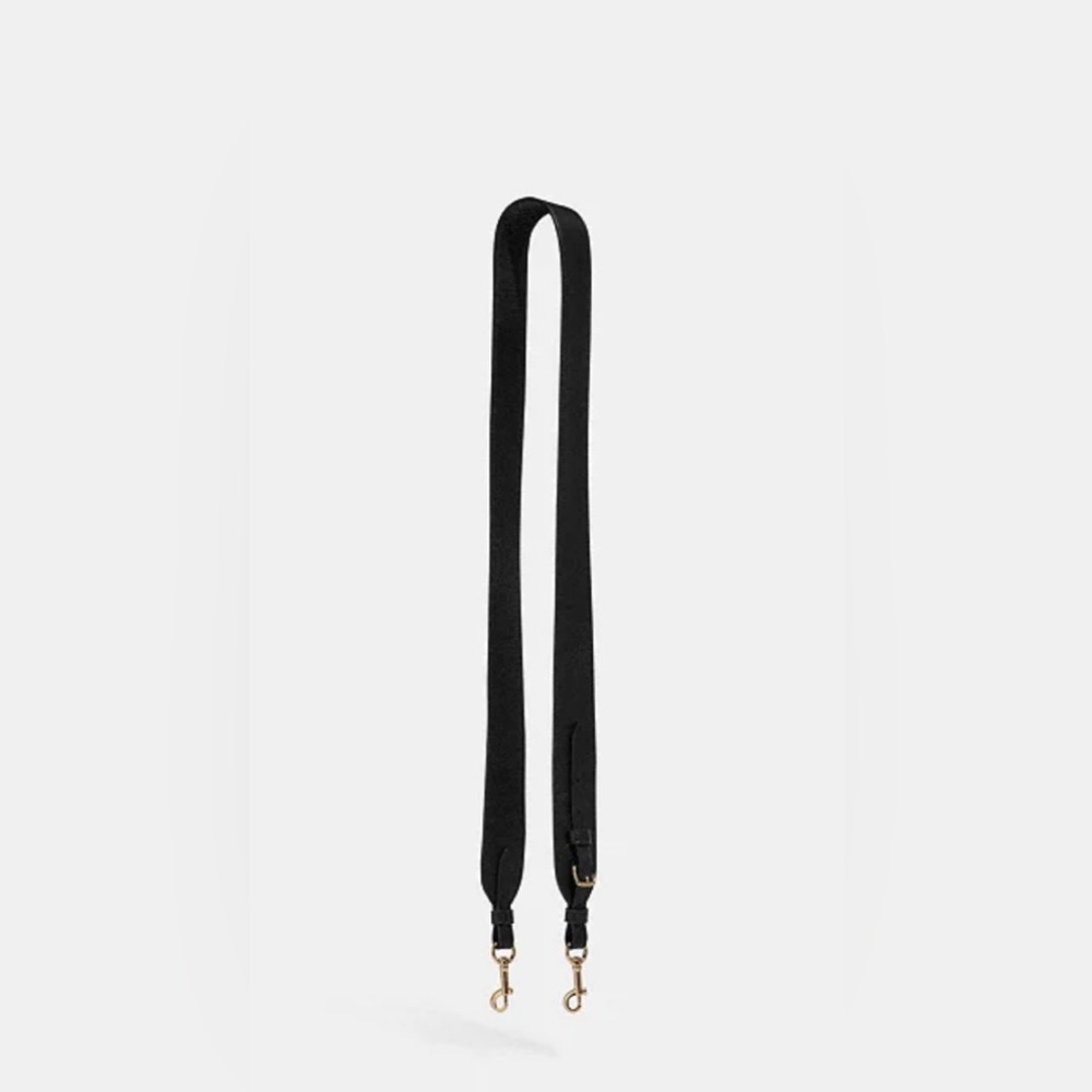 NWOT Coach black leather handbag strap with gold hardware